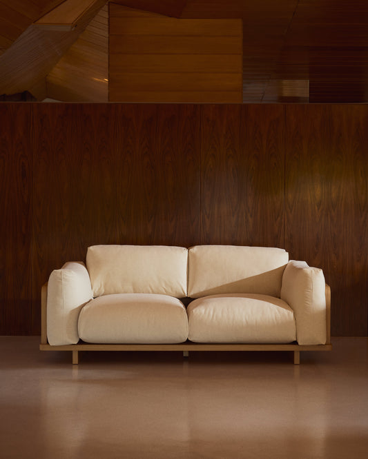 Divano Oaq 3 posti beige 225 cm