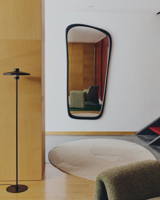 Specchio Alura in legno di teak nero 94,5 x 192 cm