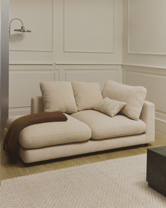 Chaise longue Gala sinistra beige 193 x 105 cm