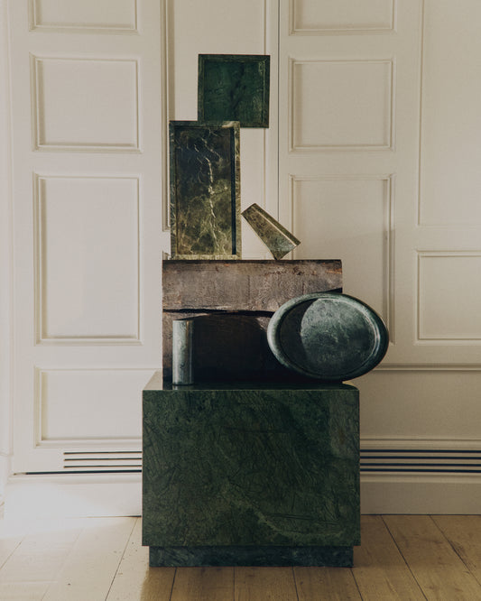 Tavolino da appoggio Sorein in marmo verde 50 x 50 cm