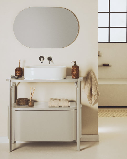 Mobile bagno Arely con struttura in acciaio e MDF laccato bianco 90 x 40 cm