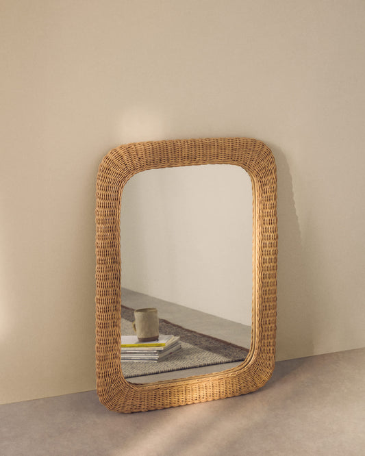Specchio in rattan Zilna 58 x 79 cm