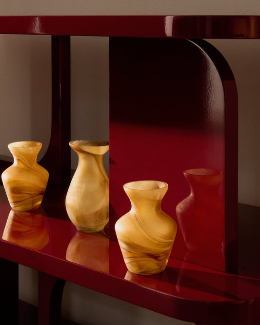 Set di 3 vasi in vetro Nerola nei toni del marrone 10 cm / 9,5 cm / 12,5 cm