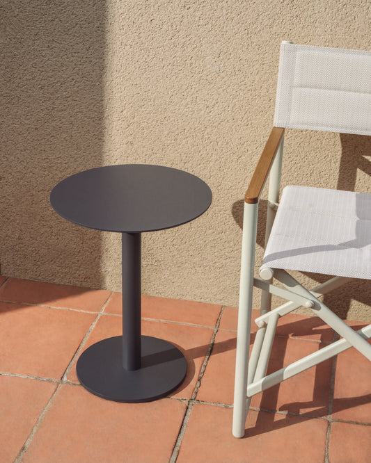 Tavolino da appoggio Asinara in alluminio tortora Ø 40 cm