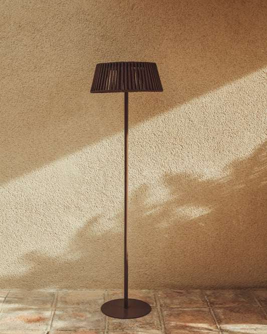 Piantana solare per esterni Aldet in corda piatta con base in metallo marrone Ø 46 cm