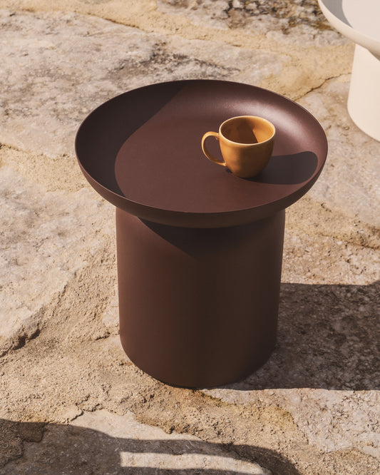Tavolino da appoggio Arcola in alluminio marrone Ø 45 cm