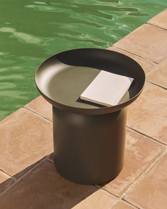 Tavolino da appoggio Arcola in alluminio verde Ø 45 cm