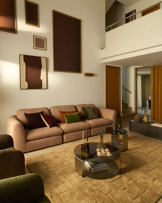 Tappeto Helun in lana con motivo marrone 200 x 300 cm