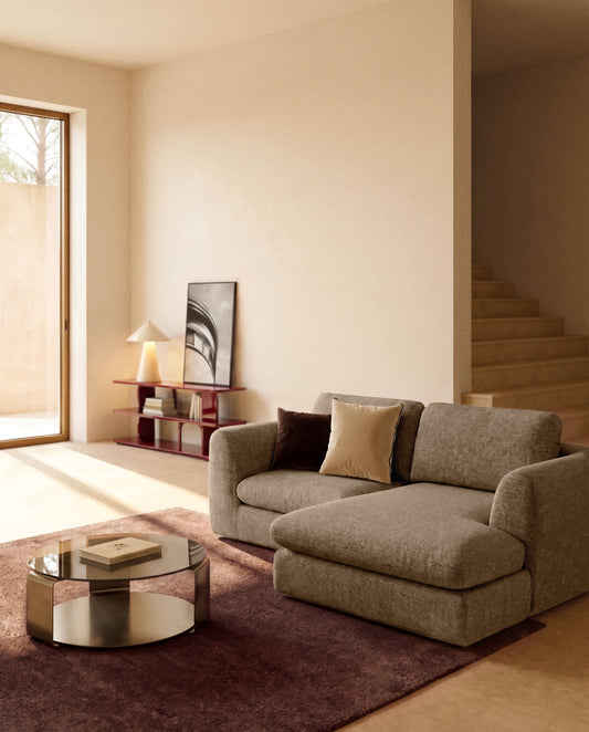 Divano Vera 3 posti con chaise longue sinistra marrone chiaro 232 cm FSC Mix Credit