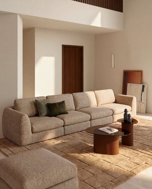 Divano Vera 6 posti marrone chiaro 410 cm FSC Mix Credit