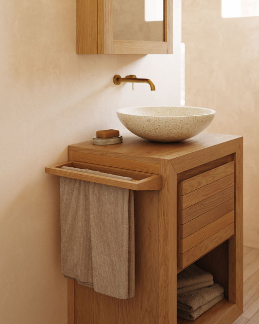 Portasciugamani Vedel in legno massiccio di teak 40 x 15