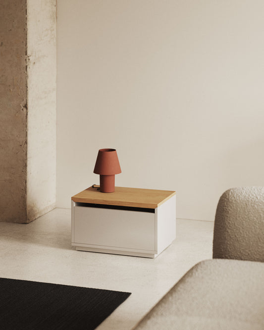 Tavolino-Baule Abilen impiallacciata rovere 60 x 40 cm