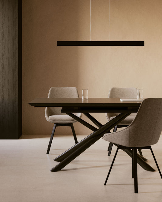 Lampada da soffitto Boadella finitura nera