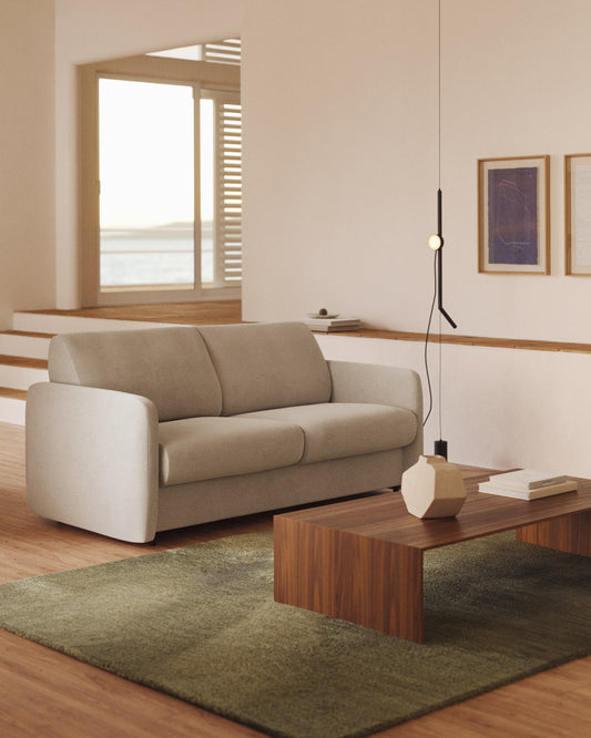 Divano letto Nuala perla a 3 posti 204 cm