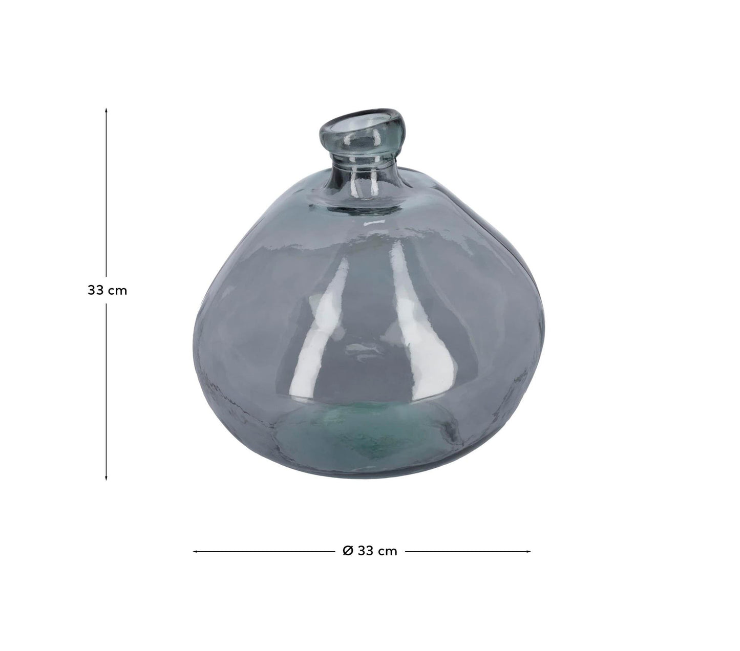 Vaso Brenna grande blu in vetro 100% riciclato