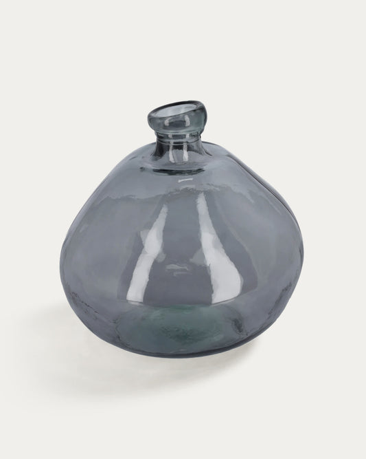 Vaso Brenna grande blu in vetro 100% riciclato