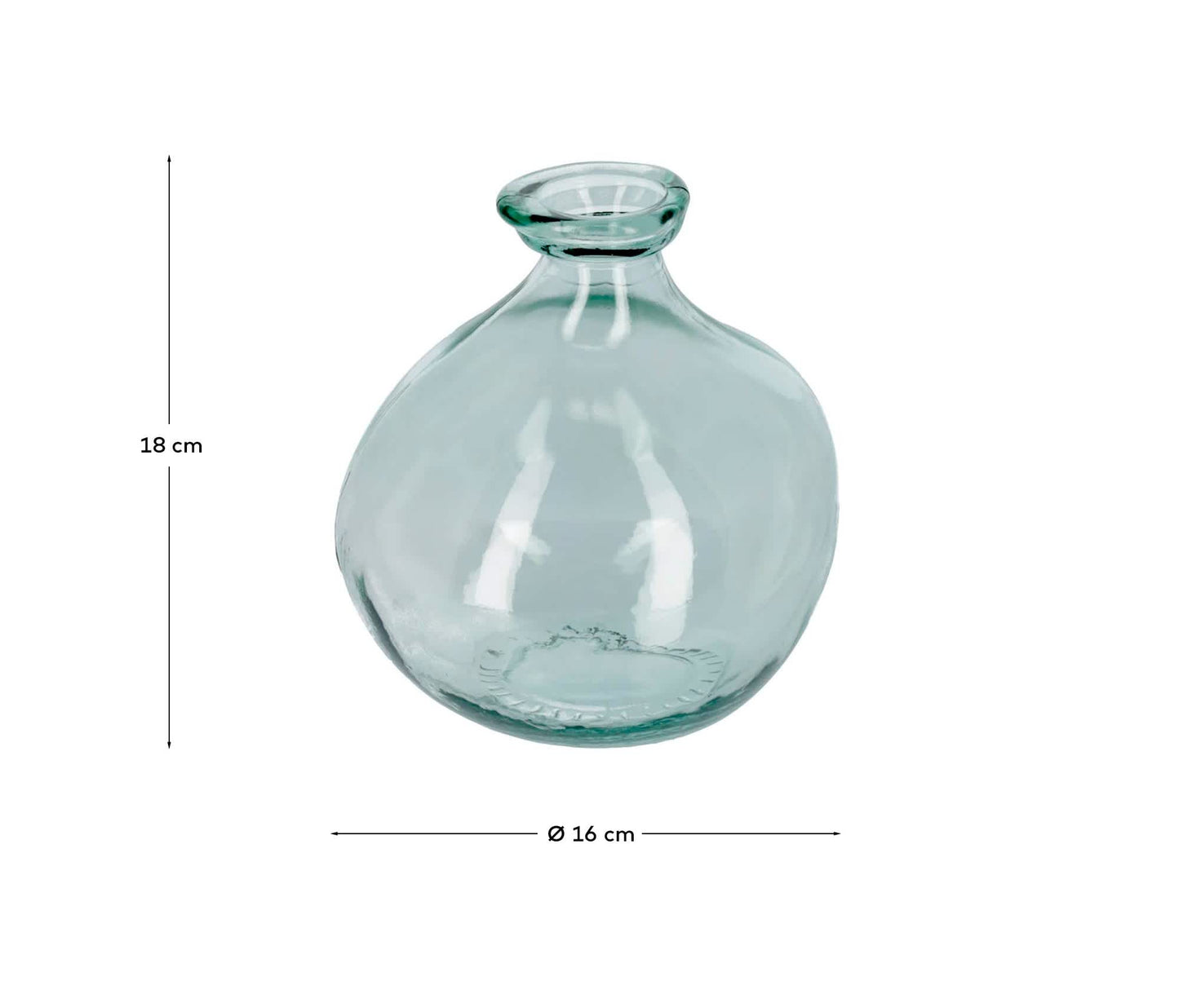 Vaso Brenna piccolo trasparente in vetro 100% riciclato
