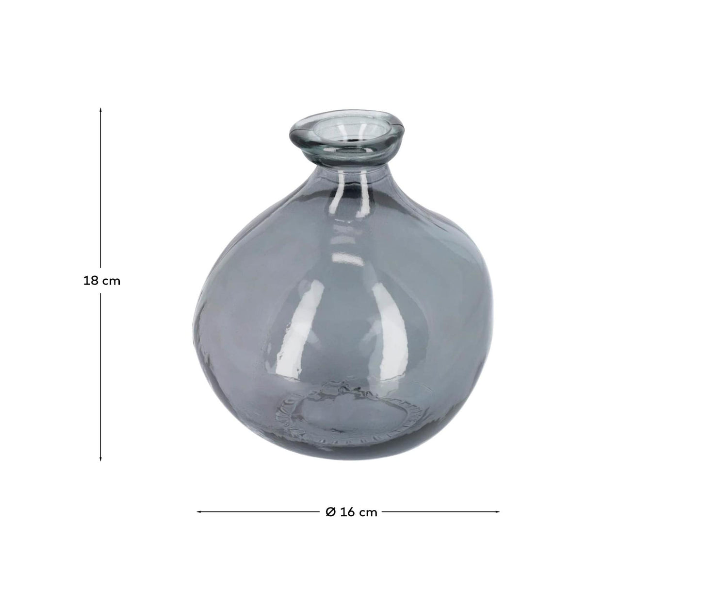 Vaso Brenna piccolo blu in vetro 100% riciclato