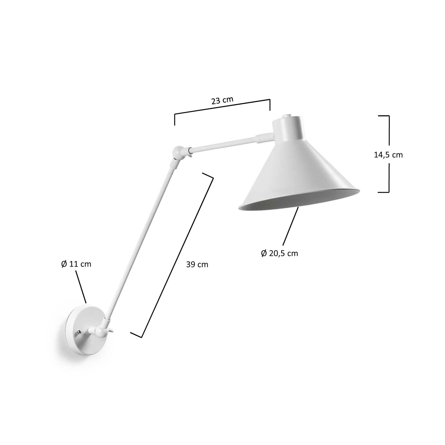 Lampada da parete Dione bianco
