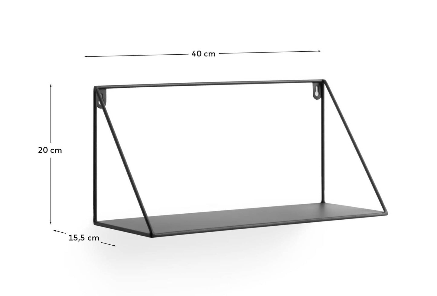 Mensola Teg triangolo in acciaio finitura nera 40 x 20 cm