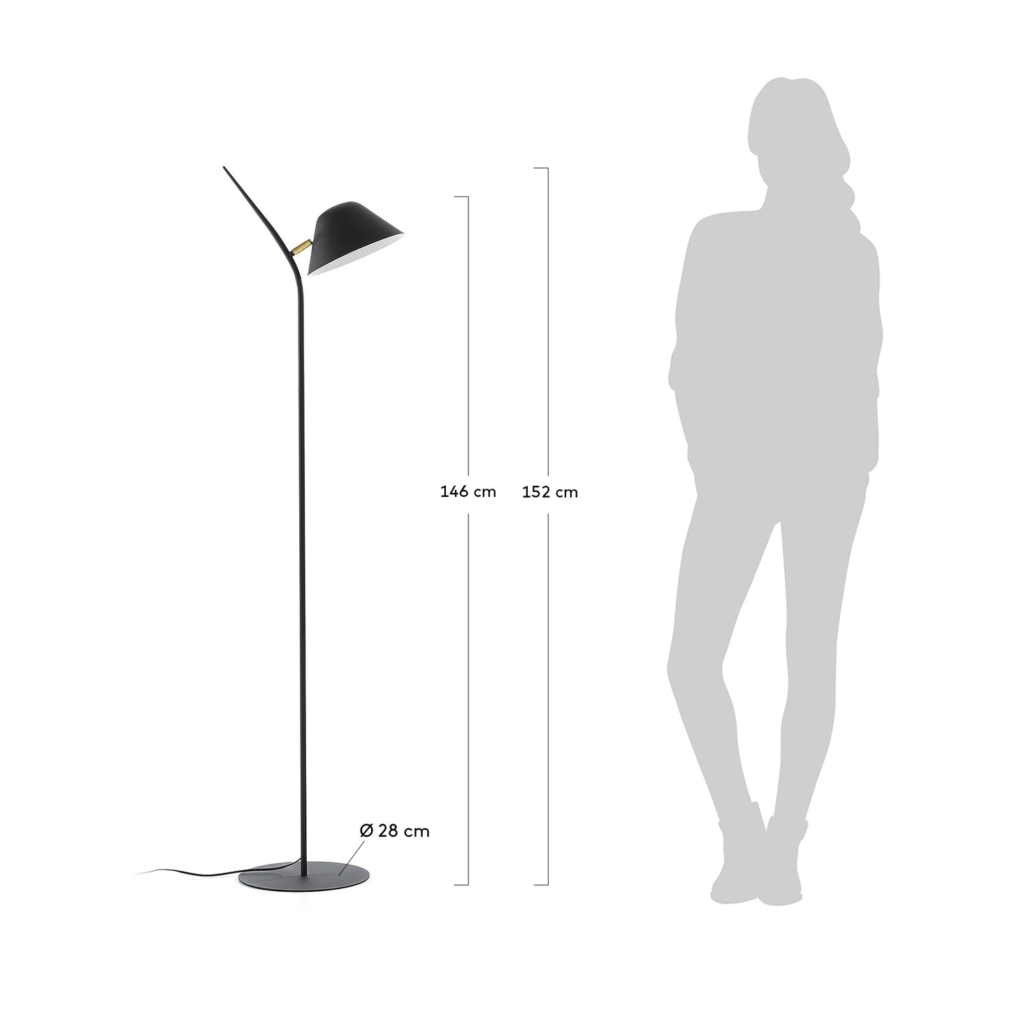 Lampada da terra Aurelia nero