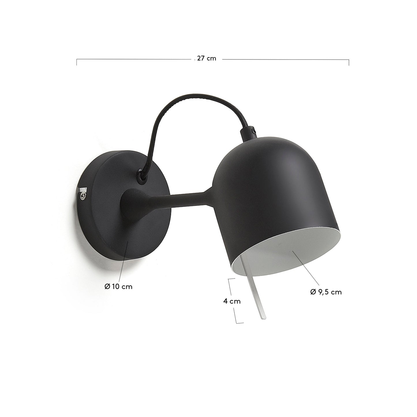 Lampada da parete Lucilla nero