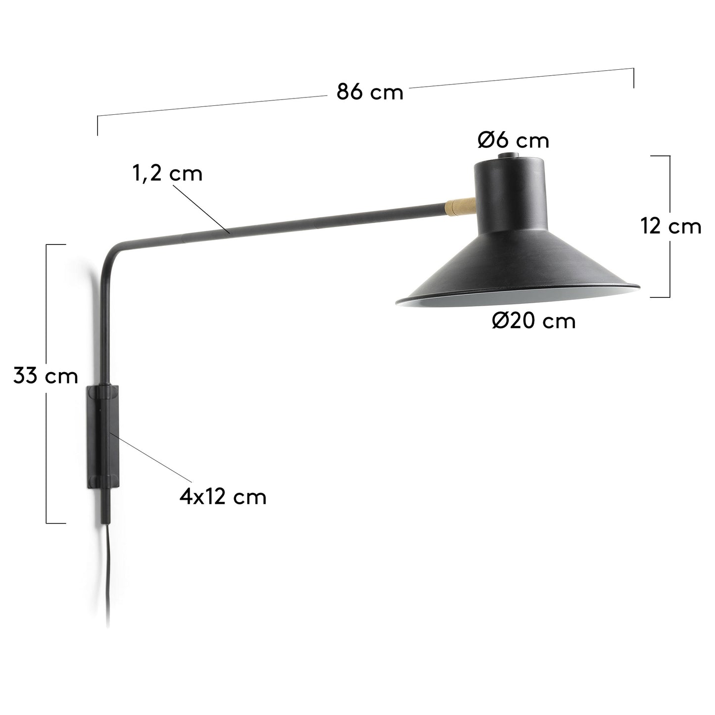Lampada da parete Aria nero