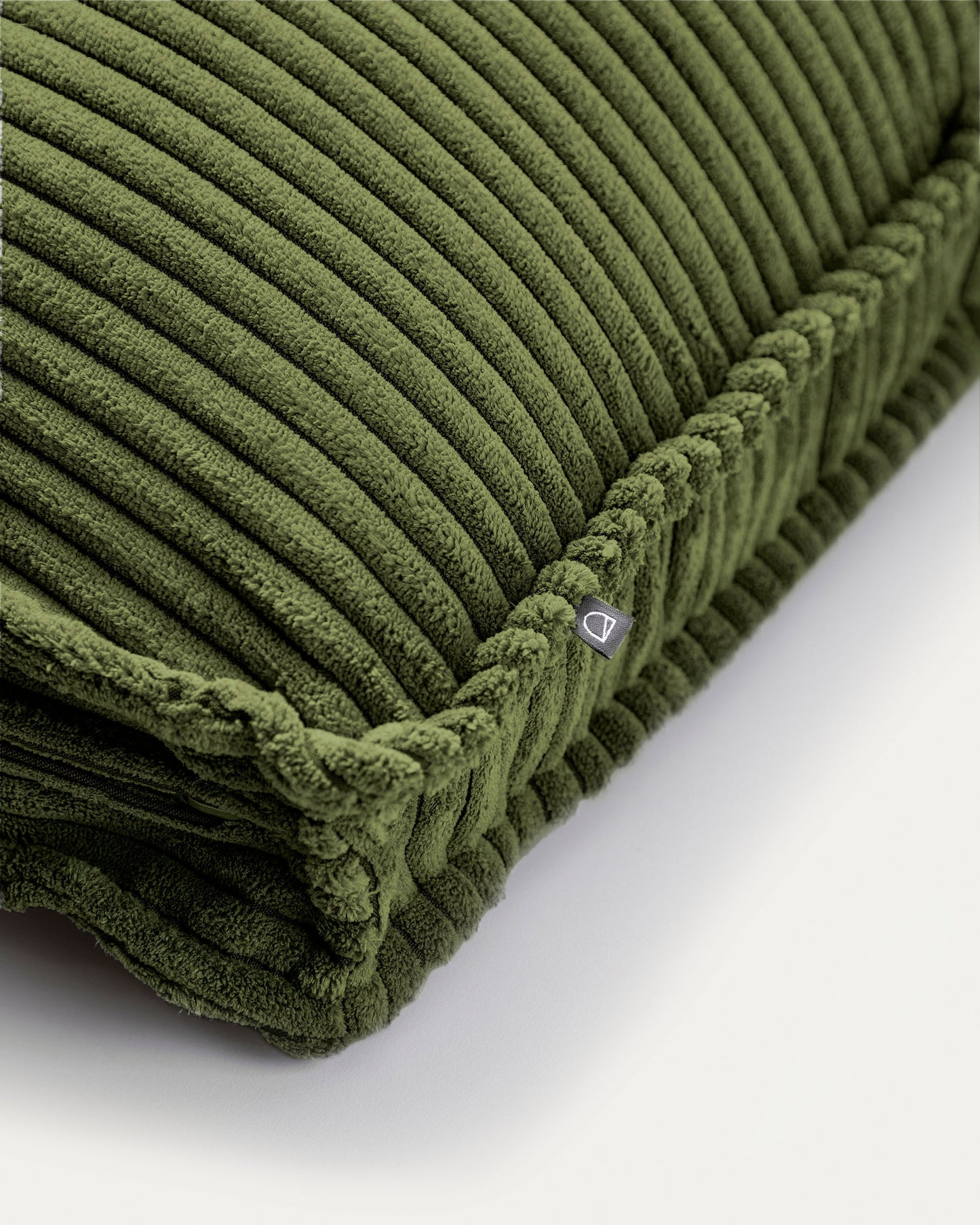 Cuscino Blok in velluto a coste spesso verde 50 x 60 cm