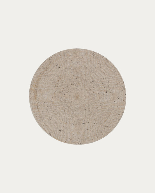 Tappeto rotondo Takashi 100% lana grigia Ø 150 cm