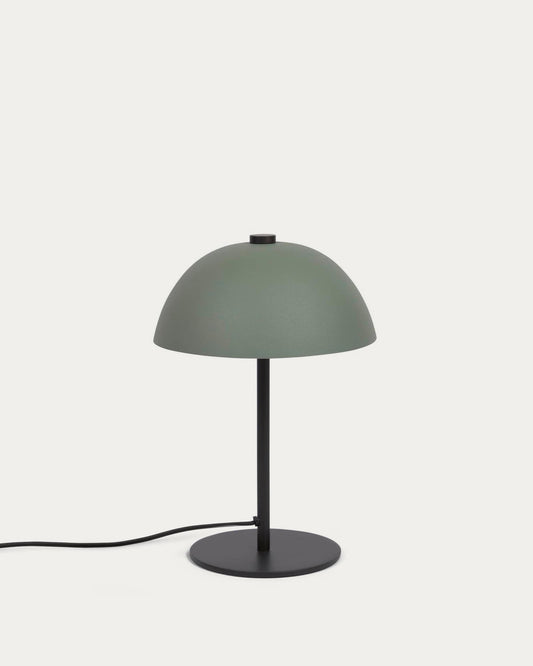 Lampada da tavolo Aleyla in metallo con finitura verde
