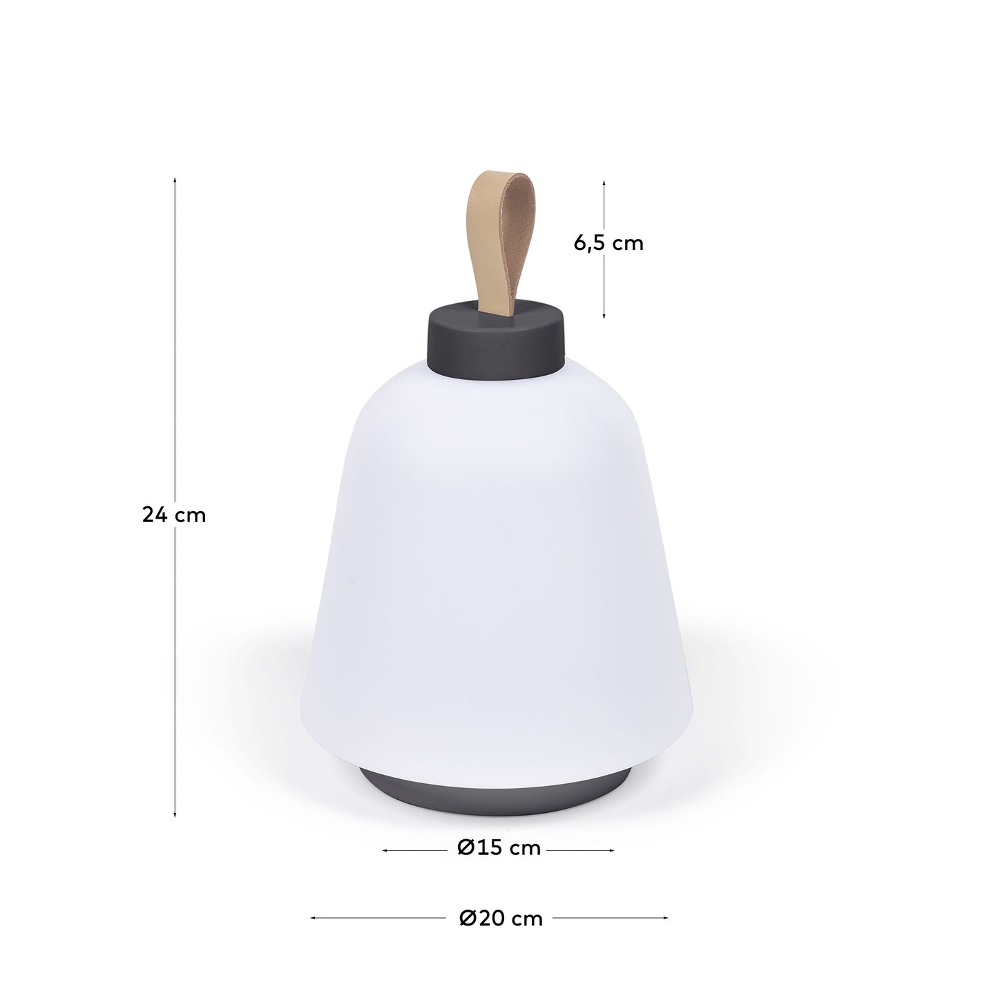Lampada da tavolo da esterno Udiya in polietilene e metallo finitura nera