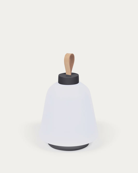 Lampada da tavolo da esterno Udiya in polietilene e metallo finitura nera