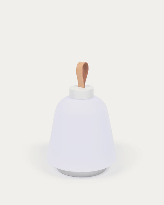 Lampada da tavolo da esterno Udiya in polietilene e metallo con finitura bianca