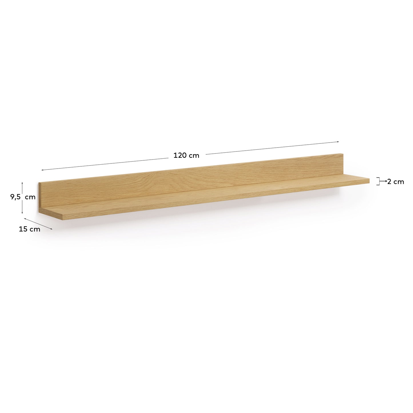 Mensola Abilen impiallacciata rovere 120 x 15 cm