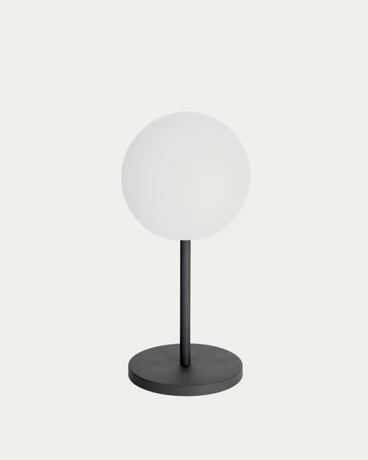 Lampada da tavolo da esterno Dinesh in acciaio nero