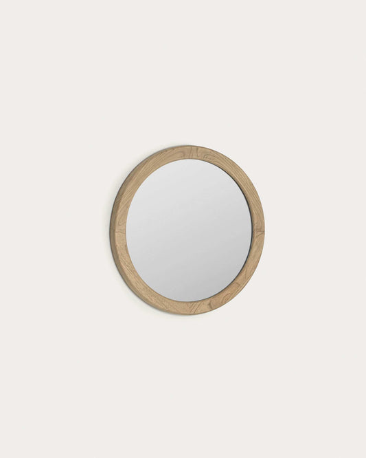 Specchio rotondo Alum in legno massello di mindi Ø 50 cm