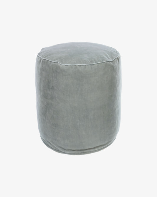 Pouf rotondo Brunetta de velluto turchese chiaro Ø 40 cm