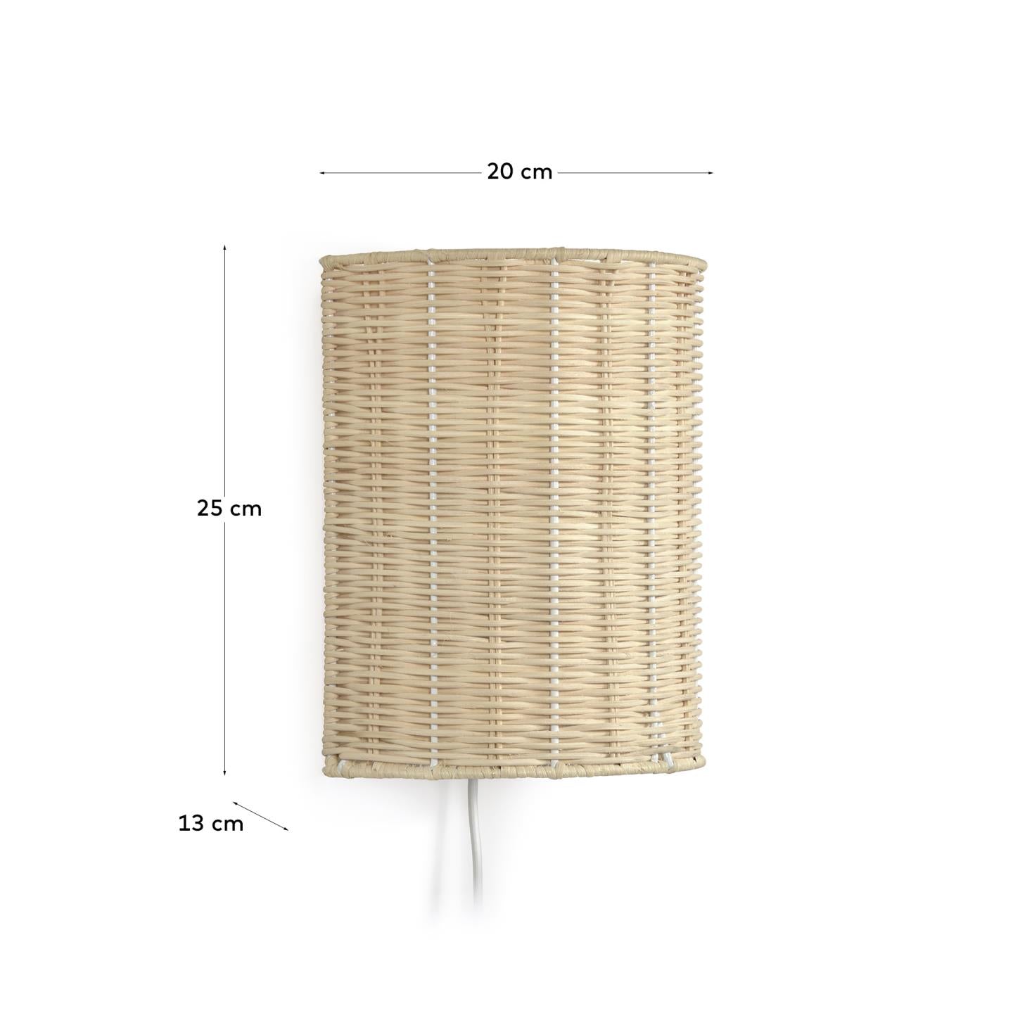 Applique Kimjit in rattan con finitura naturale