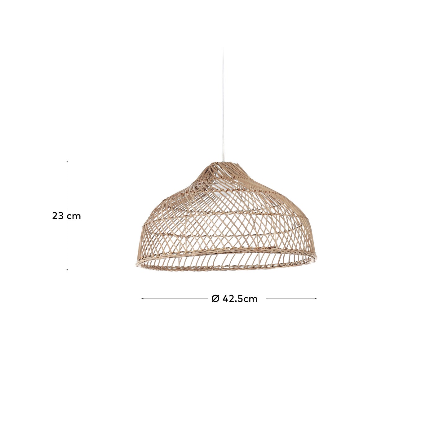 Plafoniera per lampada Dyara 100% rattan Ø 41 cm