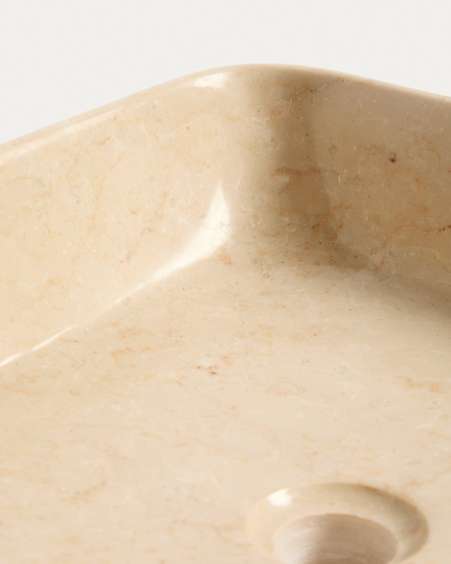 Lavabo da appoggio Darnen in marmo beige 35 x 35 cm