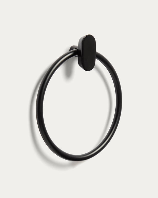 Portasciugamani Arely con anello in metallo nero