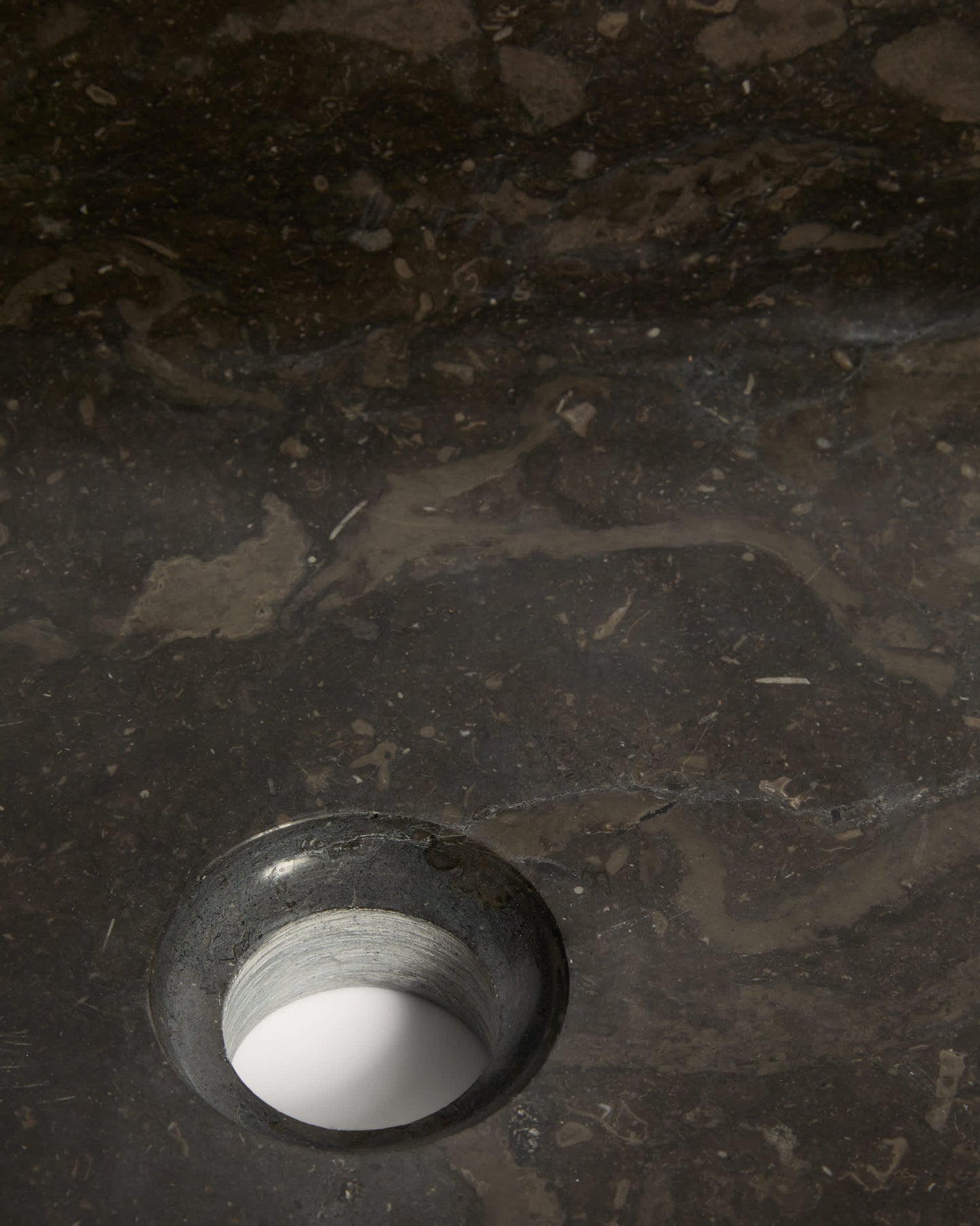 Lavabo da appoggio Darnen in marmo grigio 55 x 35 cm