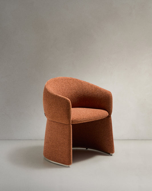 Sedia Bosca in ciniglia color terracotta