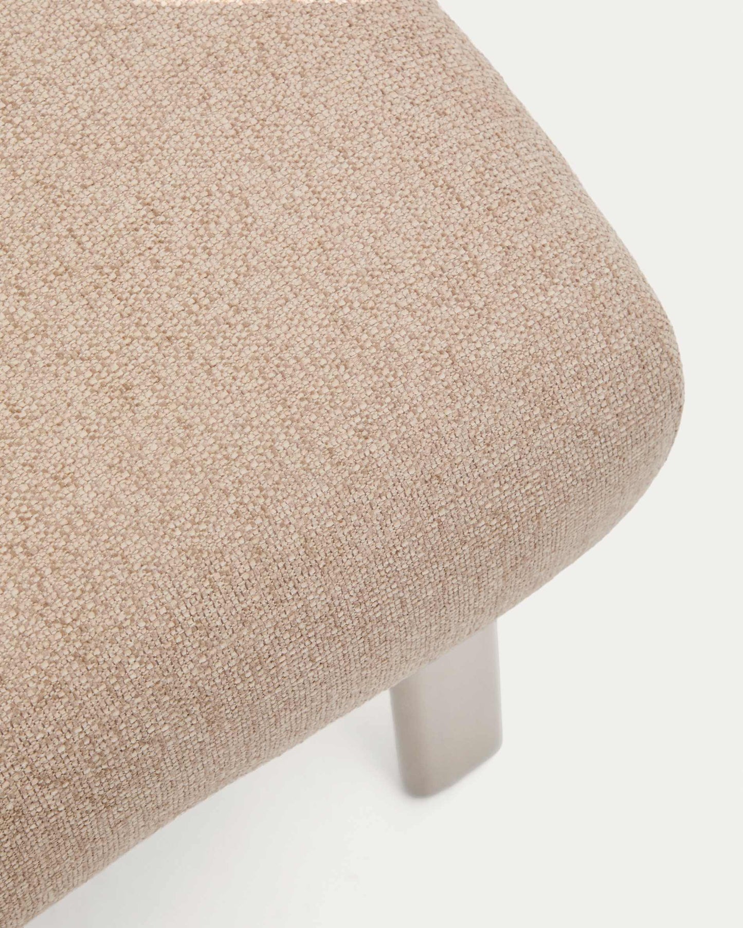 Poggiapiedi Amsen marrone chiaro con gambe in acciaio inox spazzolato 68 x 55 cm