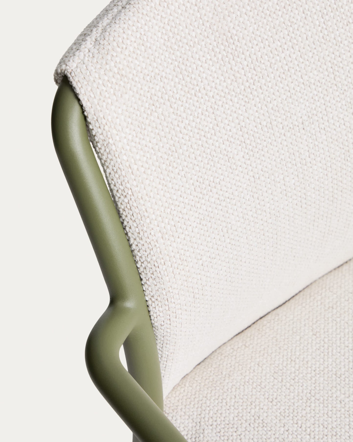 Sedia impilabile da esterno Linosa in alluminio verde con cuscino beige