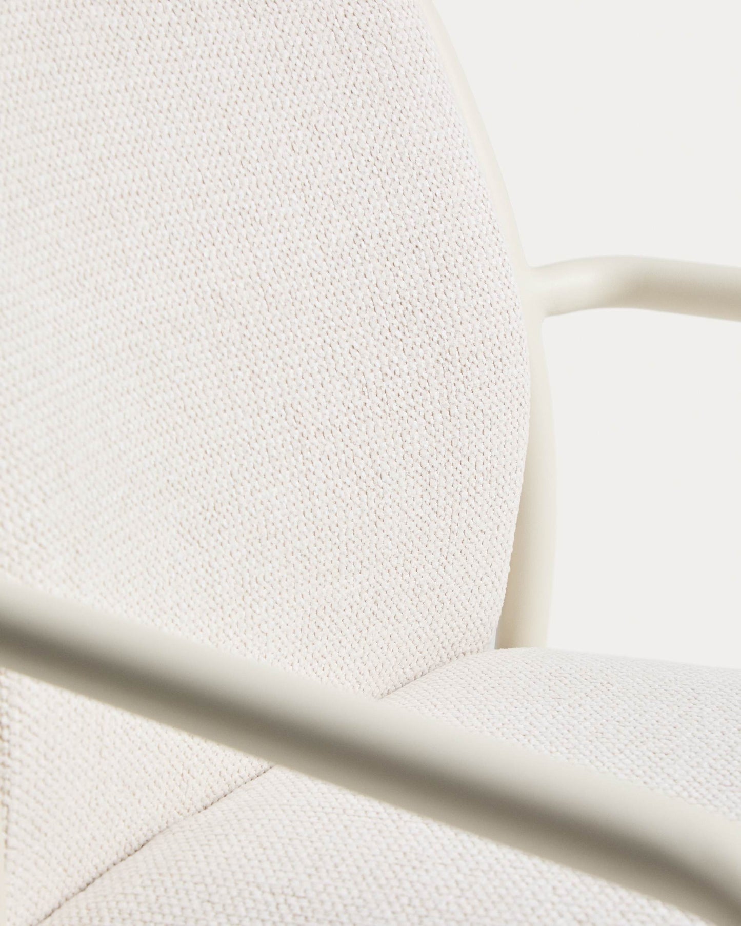 Sedia impilabile da esterno Linosa in alluminio écru con cuscino beige