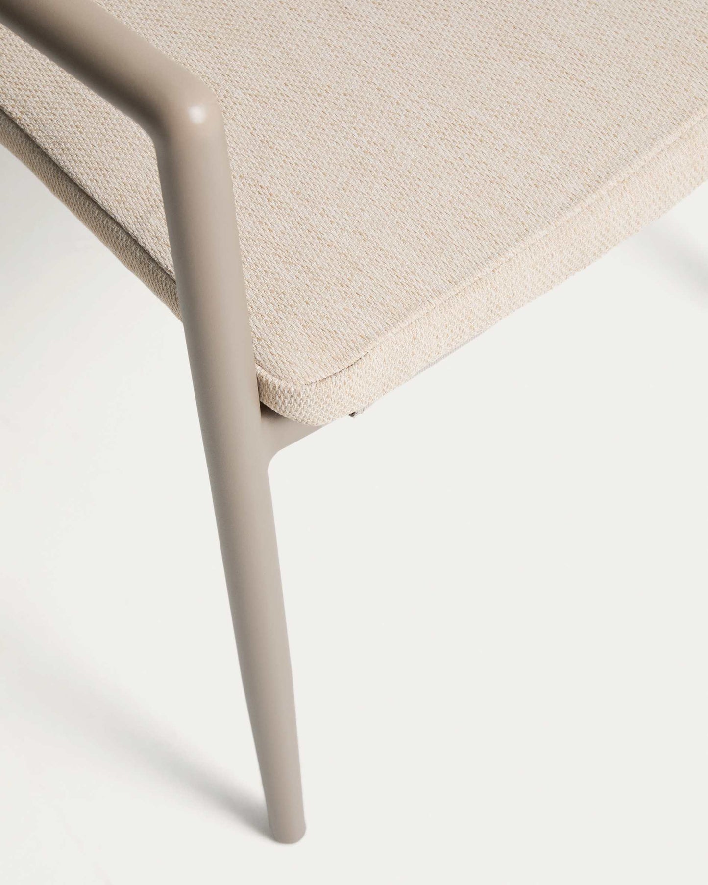 Sedia impilabile da esterno Argasi in alluminio tortora e corda sintetica beige
