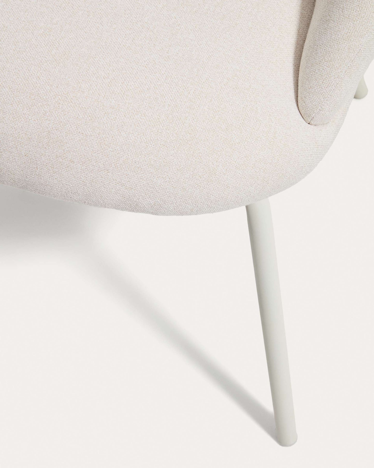Sedia Bonali in ciniglia beige con gambe in metallo beige FSC Mix Credit