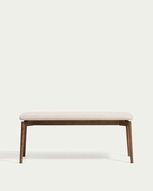 Panca Evera in ciniglia marrone e impiallacciato di rovere con finitura noce 122 cm