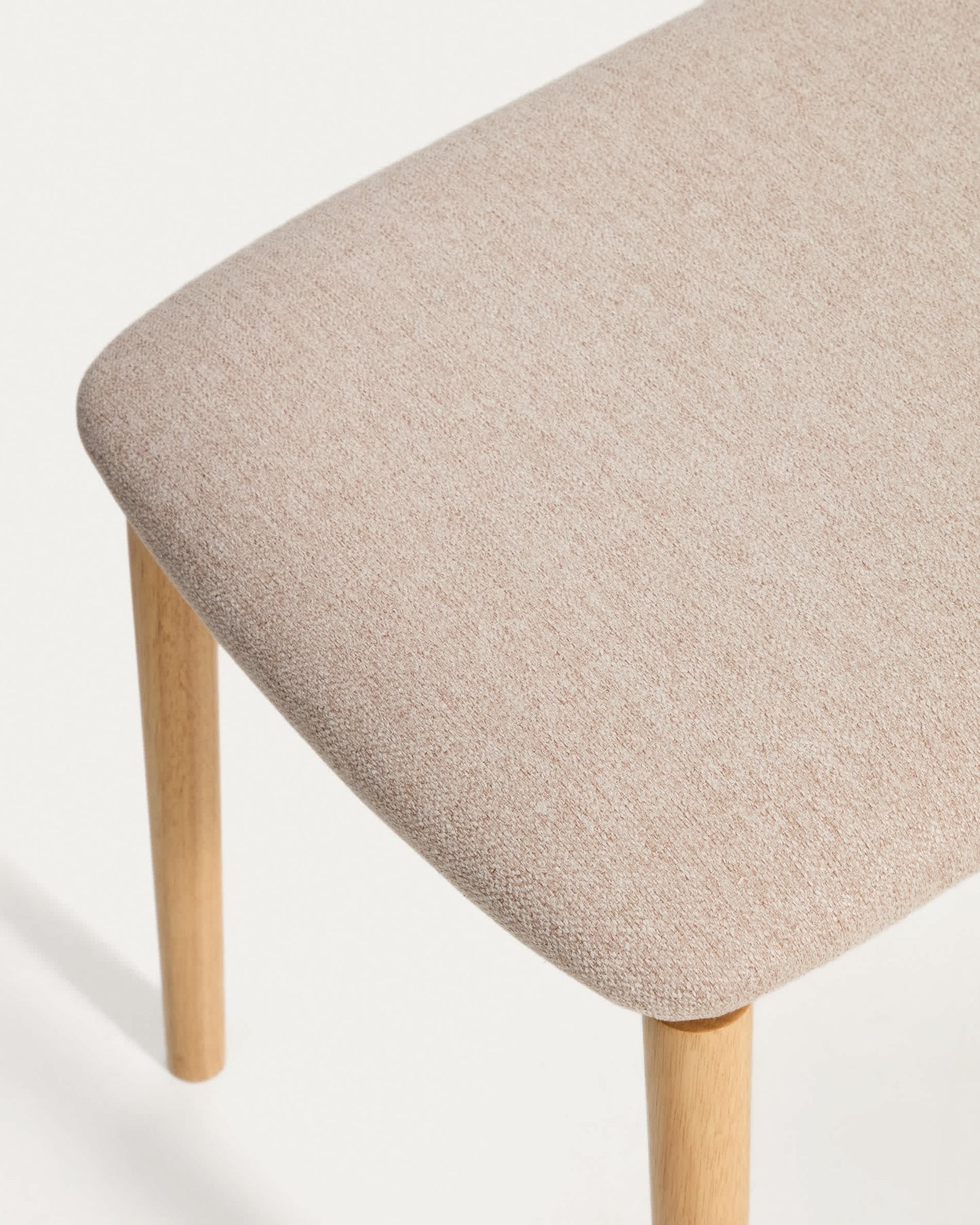 Panca Evera in ciniglia beige e impiallacciato di rovere con finitura naturale 122 cm